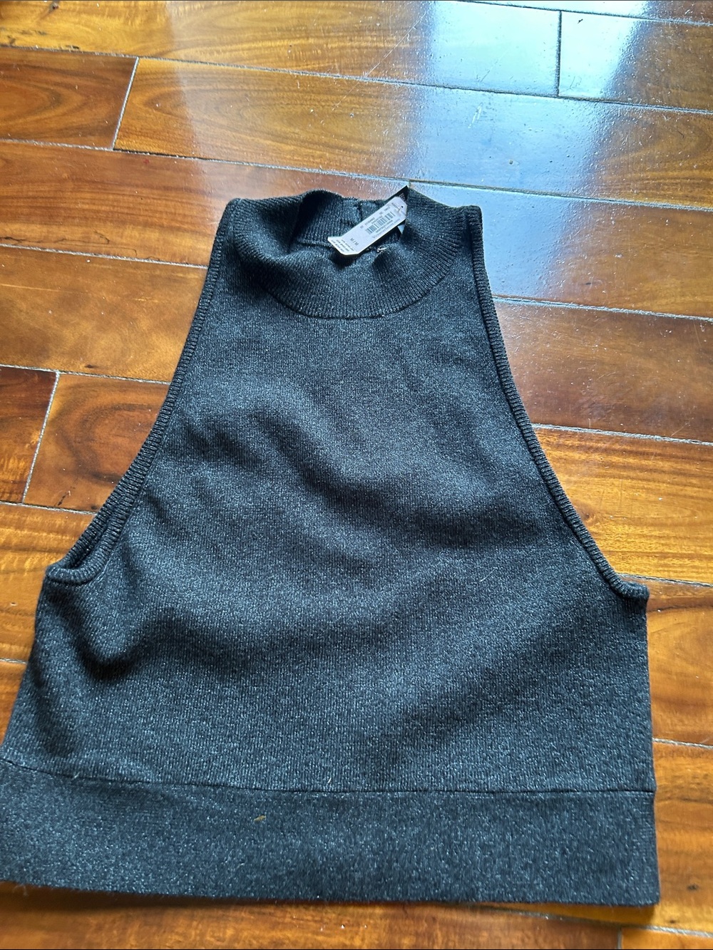 Victoria's Secret Black Ribbed Mock Neck Crop Top